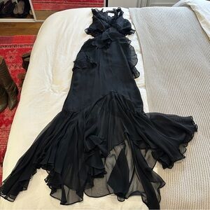 Cinq a Sept black ruffle dress